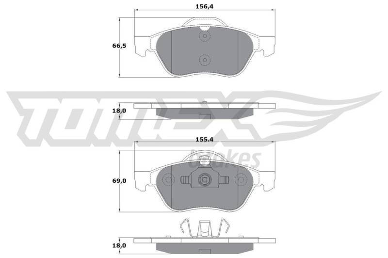 Bremsbelagsatz, Scheibenbremse Vorderachse TOMEX Brakes TX 13-51 von TOMEX Brakes