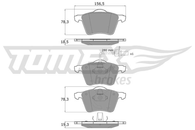 Bremsbelagsatz, Scheibenbremse Vorderachse TOMEX Brakes TX 13-58 von TOMEX Brakes