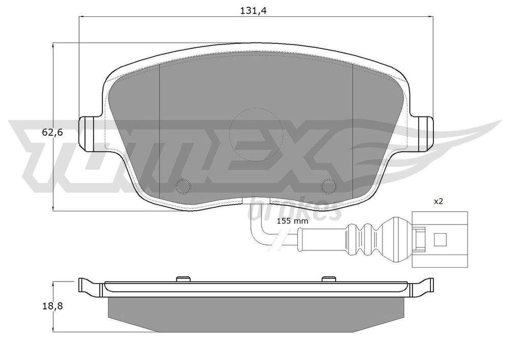 Bremsbelagsatz, Scheibenbremse Vorderachse TOMEX Brakes TX 13-591 von TOMEX Brakes