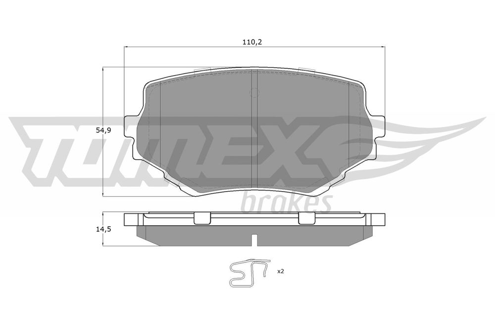 Bremsbelagsatz, Scheibenbremse Vorderachse TOMEX Brakes TX 13-60 von TOMEX Brakes