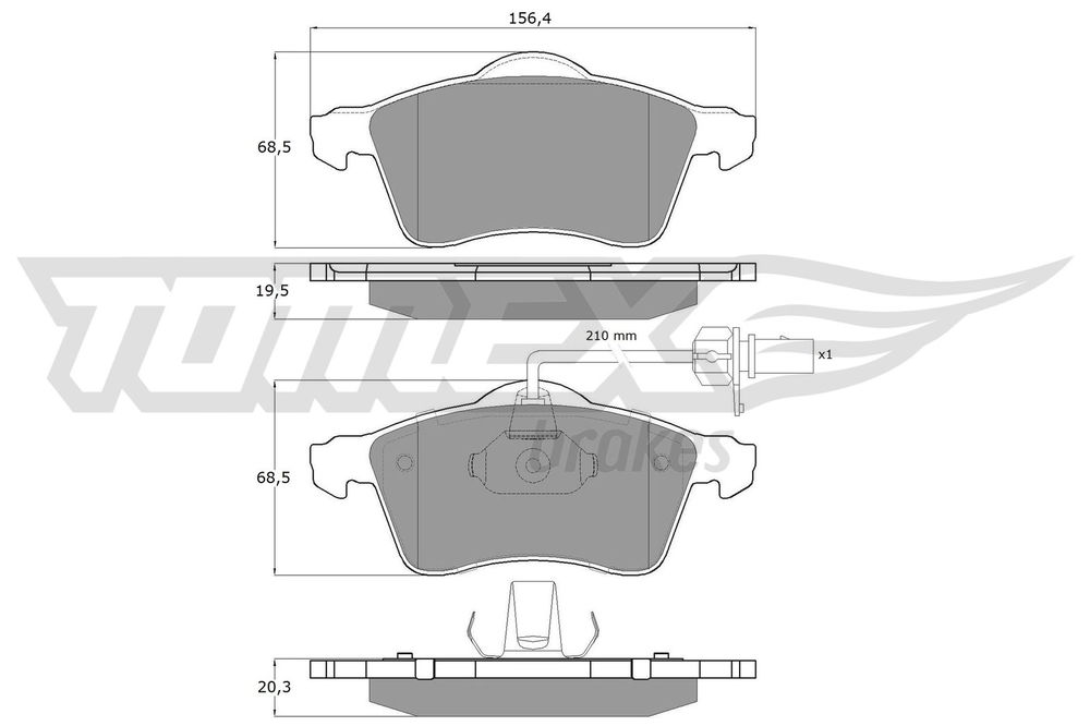 Bremsbelagsatz, Scheibenbremse Vorderachse TOMEX Brakes TX 13-911 von TOMEX Brakes