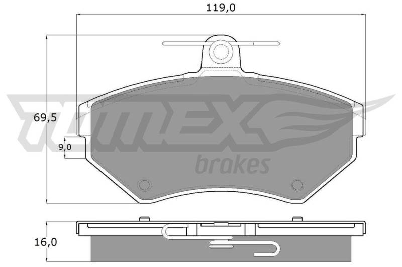 Bremsbelagsatz, Scheibenbremse Vorderachse TOMEX Brakes TX 13-94 von TOMEX Brakes