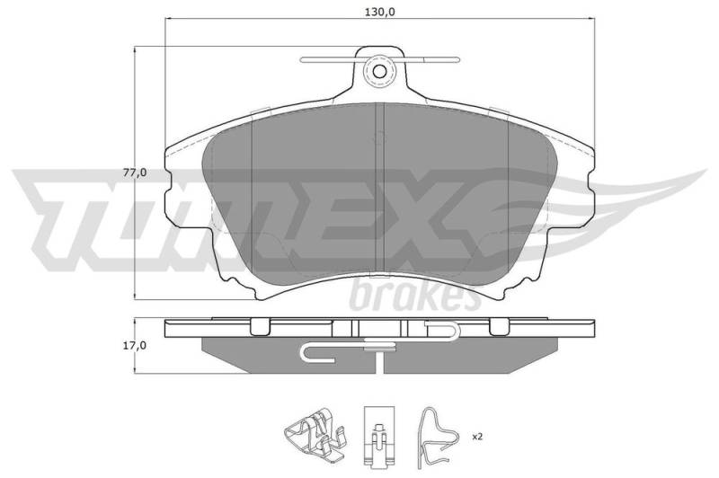 Bremsbelagsatz, Scheibenbremse Vorderachse TOMEX Brakes TX 14-03 von TOMEX Brakes