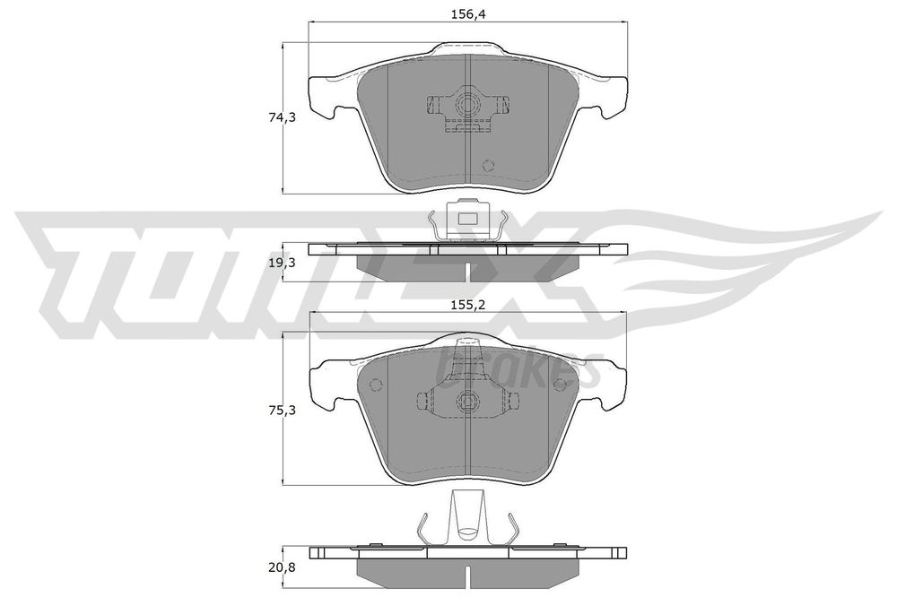 Bremsbelagsatz, Scheibenbremse Vorderachse TOMEX Brakes TX 14-06 von TOMEX Brakes