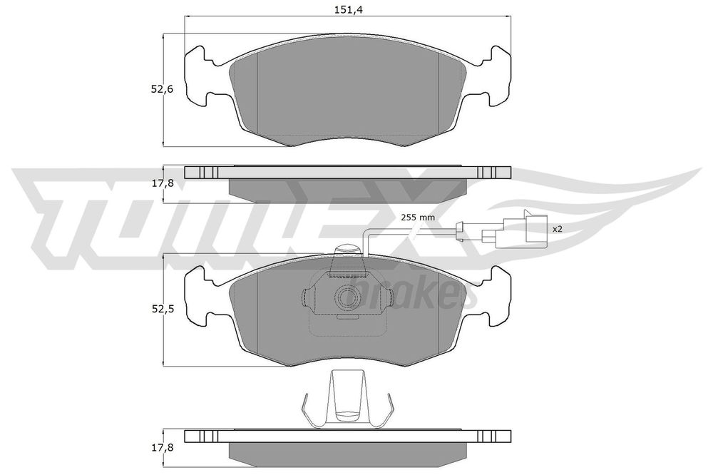 Bremsbelagsatz, Scheibenbremse Vorderachse TOMEX Brakes TX 14-11 von TOMEX Brakes