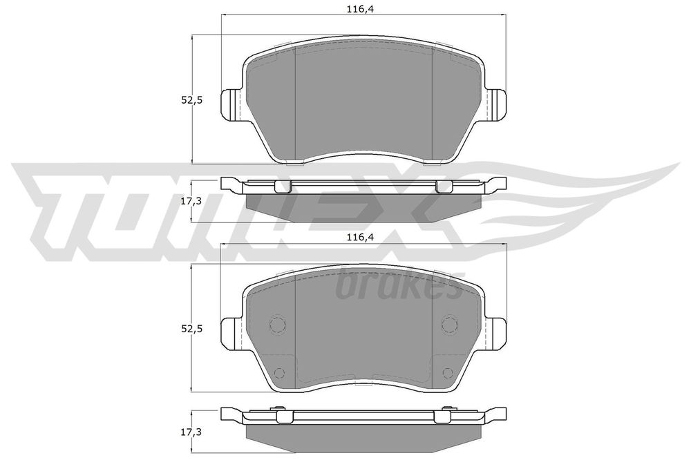 Bremsbelagsatz, Scheibenbremse Vorderachse TOMEX Brakes TX 14-16 von TOMEX Brakes