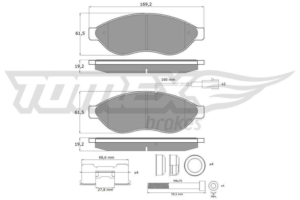 Bremsbelagsatz, Scheibenbremse Vorderachse TOMEX Brakes TX 14-39 von TOMEX Brakes