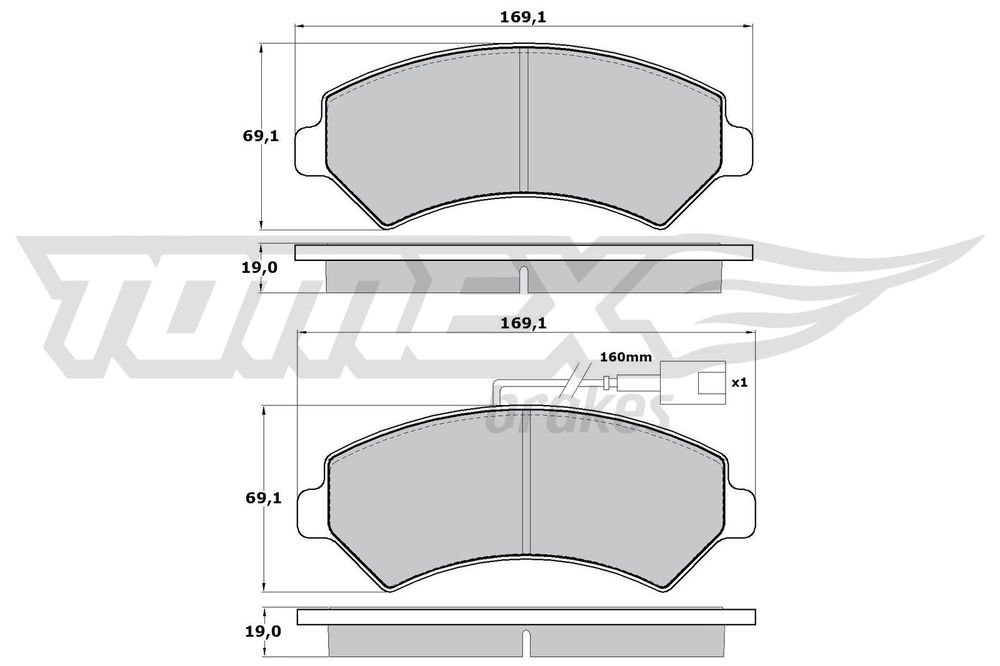 Bremsbelagsatz, Scheibenbremse Vorderachse TOMEX Brakes TX 14-40 von TOMEX Brakes