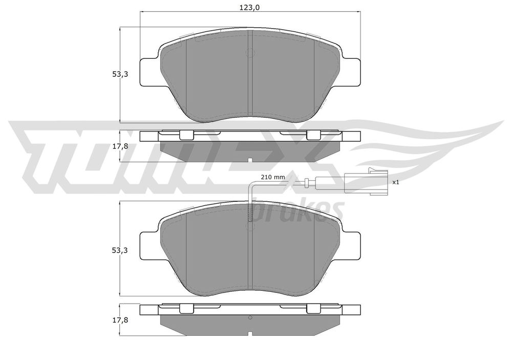 Bremsbelagsatz, Scheibenbremse Vorderachse TOMEX Brakes TX 14-44 von TOMEX Brakes