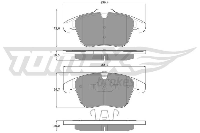 Bremsbelagsatz, Scheibenbremse Vorderachse TOMEX Brakes TX 14-47 von TOMEX Brakes