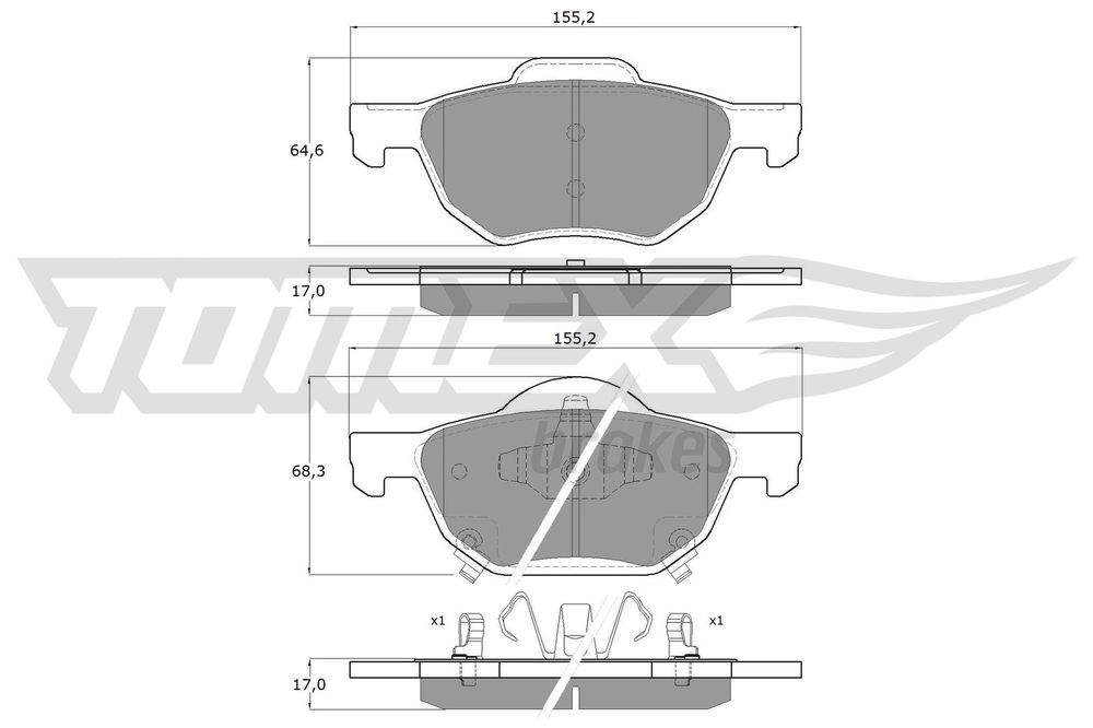 Bremsbelagsatz, Scheibenbremse Vorderachse TOMEX Brakes TX 14-50 von TOMEX Brakes