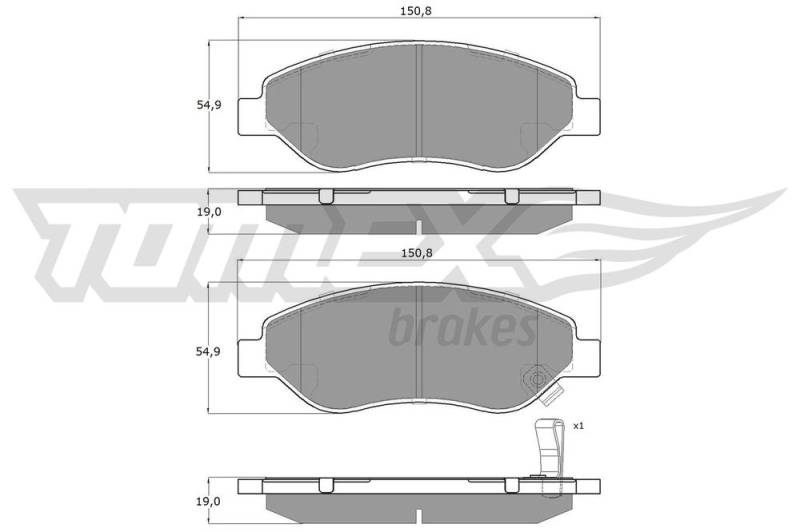 Bremsbelagsatz, Scheibenbremse Vorderachse TOMEX Brakes TX 14-61 von TOMEX Brakes