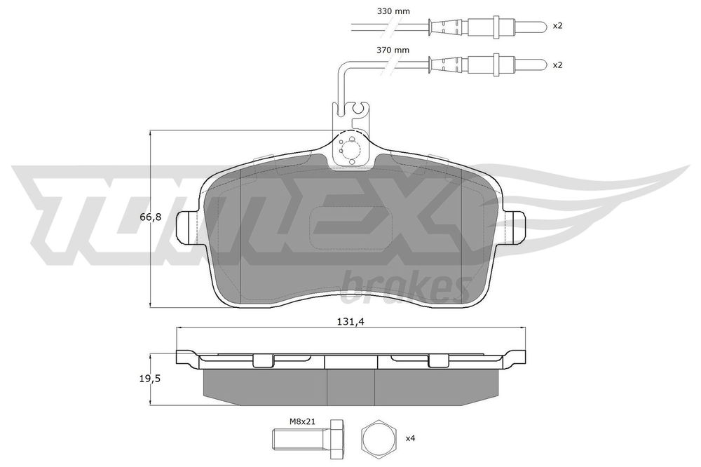 Bremsbelagsatz, Scheibenbremse Vorderachse TOMEX Brakes TX 14-67 von TOMEX Brakes