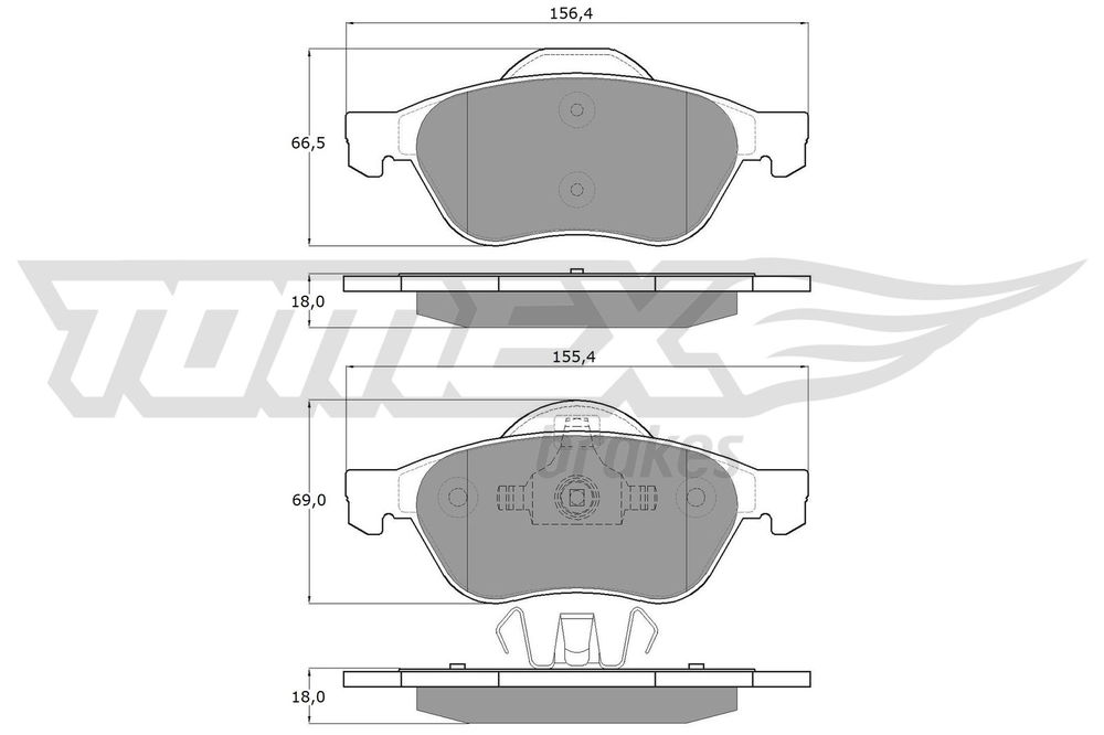 Bremsbelagsatz, Scheibenbremse Vorderachse TOMEX Brakes TX 14-71 von TOMEX Brakes