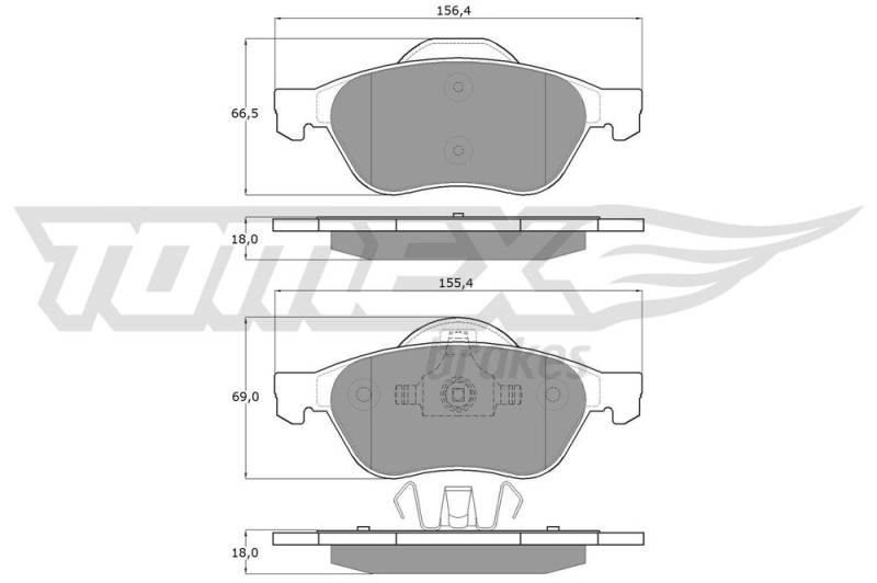 Bremsbelagsatz, Scheibenbremse Vorderachse TOMEX Brakes TX 14-71 von TOMEX Brakes