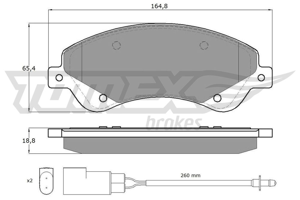 Bremsbelagsatz, Scheibenbremse Vorderachse TOMEX Brakes TX 14-79 von TOMEX Brakes