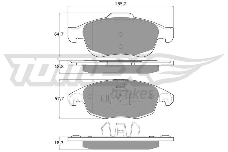 Bremsbelagsatz, Scheibenbremse Vorderachse TOMEX Brakes TX 14-84 von TOMEX Brakes