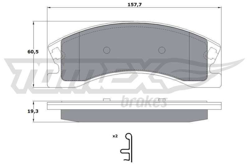 Bremsbelagsatz, Scheibenbremse Vorderachse TOMEX Brakes TX 14-91 von TOMEX Brakes