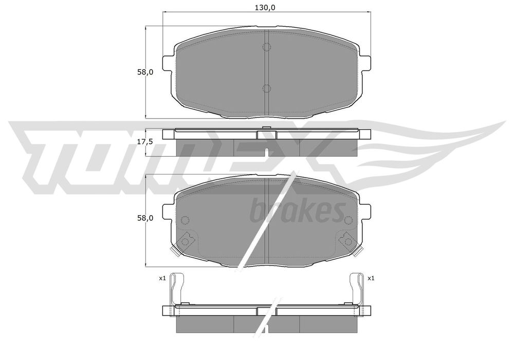 Bremsbelagsatz, Scheibenbremse Vorderachse TOMEX Brakes TX 14-99 von TOMEX Brakes