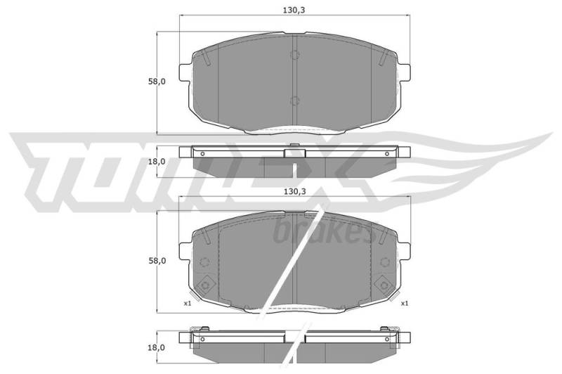 Bremsbelagsatz, Scheibenbremse Vorderachse TOMEX Brakes TX 14-991 von TOMEX Brakes