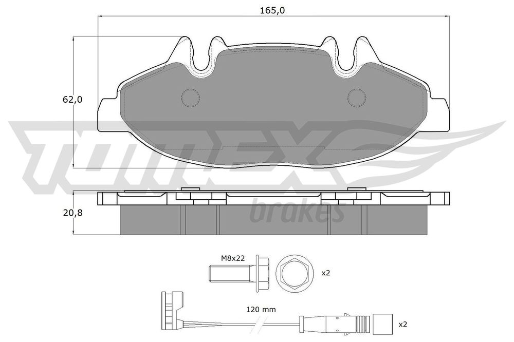 Bremsbelagsatz, Scheibenbremse Vorderachse TOMEX Brakes TX 15-02 von TOMEX Brakes