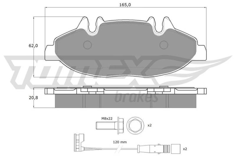 Bremsbelagsatz, Scheibenbremse Vorderachse TOMEX Brakes TX 15-02 von TOMEX Brakes