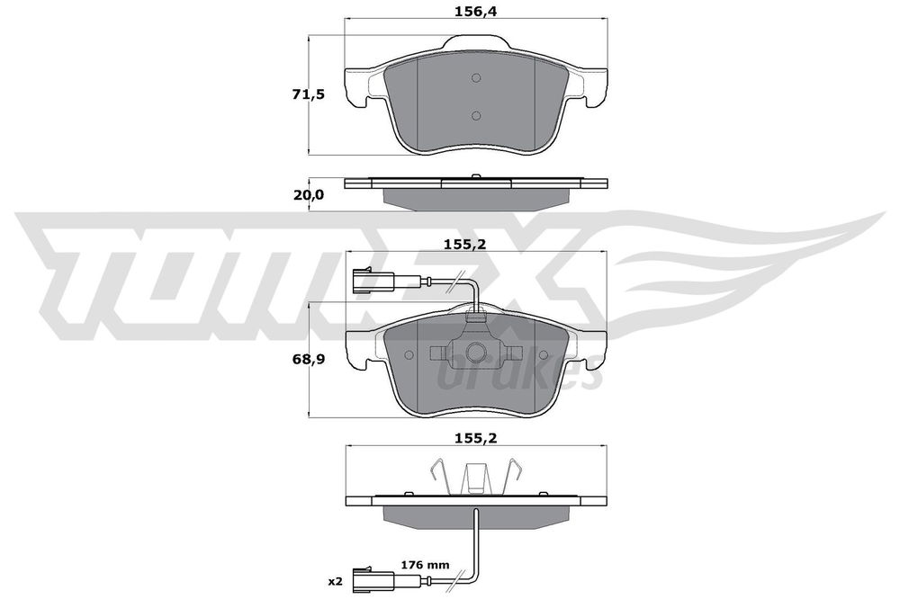 Bremsbelagsatz, Scheibenbremse Vorderachse TOMEX Brakes TX 15-25 von TOMEX Brakes