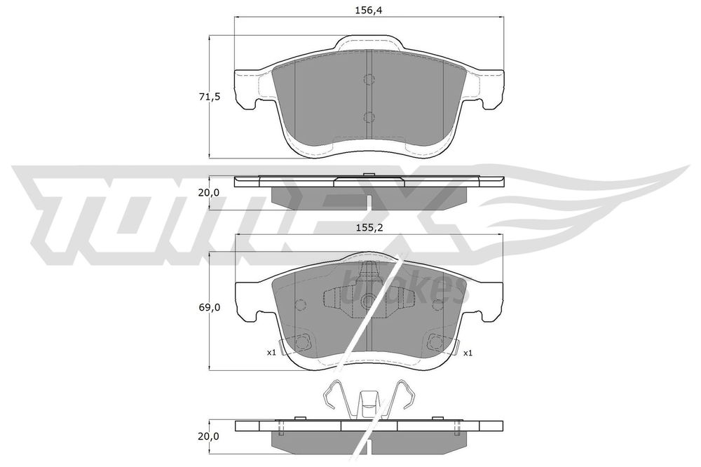 Bremsbelagsatz, Scheibenbremse Vorderachse TOMEX Brakes TX 15-251 von TOMEX Brakes