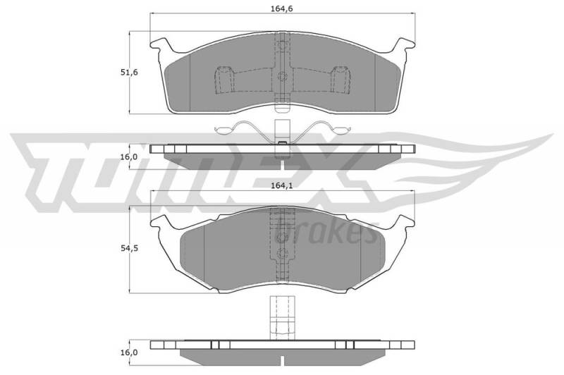 Bremsbelagsatz, Scheibenbremse Vorderachse TOMEX Brakes TX 15-34 von TOMEX Brakes