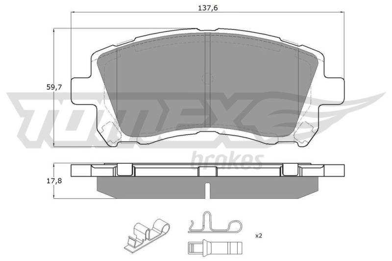 Bremsbelagsatz, Scheibenbremse Vorderachse TOMEX Brakes TX 15-45 von TOMEX Brakes