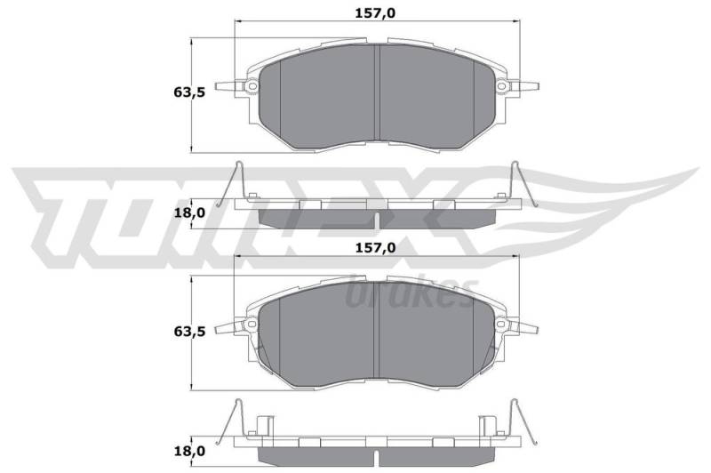 Bremsbelagsatz, Scheibenbremse Vorderachse TOMEX Brakes TX 15-54 von TOMEX Brakes