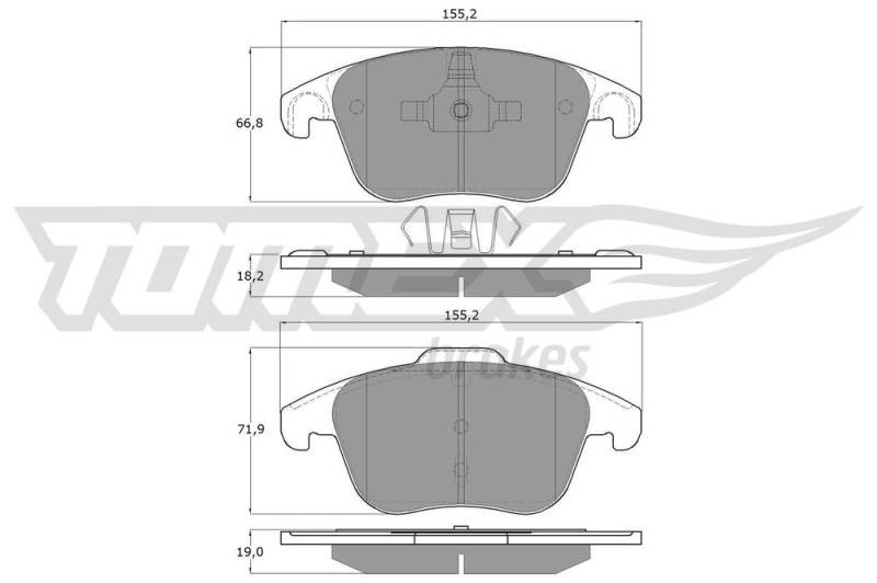 Bremsbelagsatz, Scheibenbremse Vorderachse TOMEX Brakes TX 15-93 von TOMEX Brakes