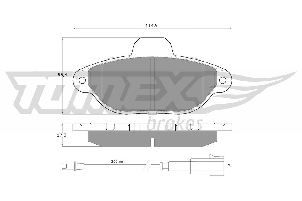 Bremsbelagsatz, Scheibenbremse Vorderachse TOMEX Brakes TX 15-96 von TOMEX Brakes