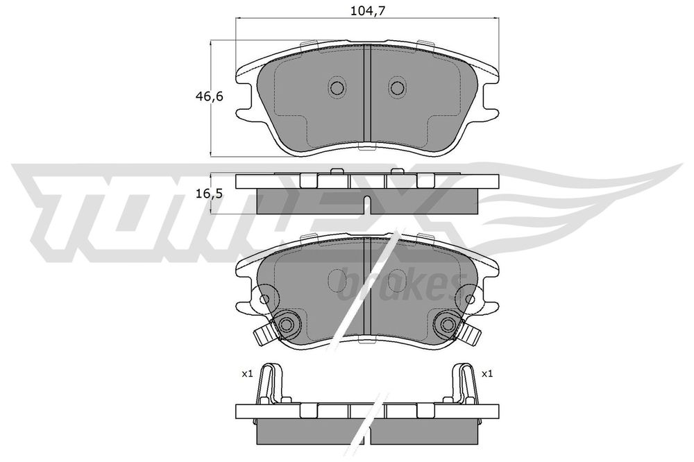 Bremsbelagsatz, Scheibenbremse Vorderachse TOMEX Brakes TX 15-99 von TOMEX Brakes