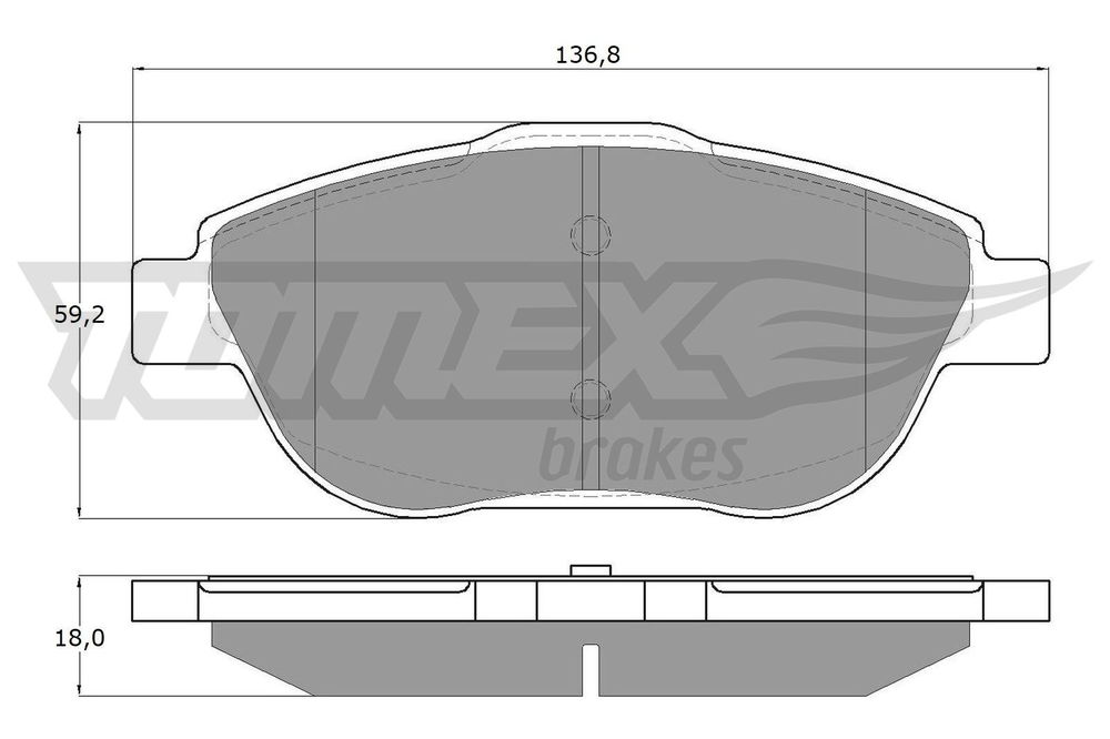 Bremsbelagsatz, Scheibenbremse Vorderachse TOMEX Brakes TX 16-25 von TOMEX Brakes