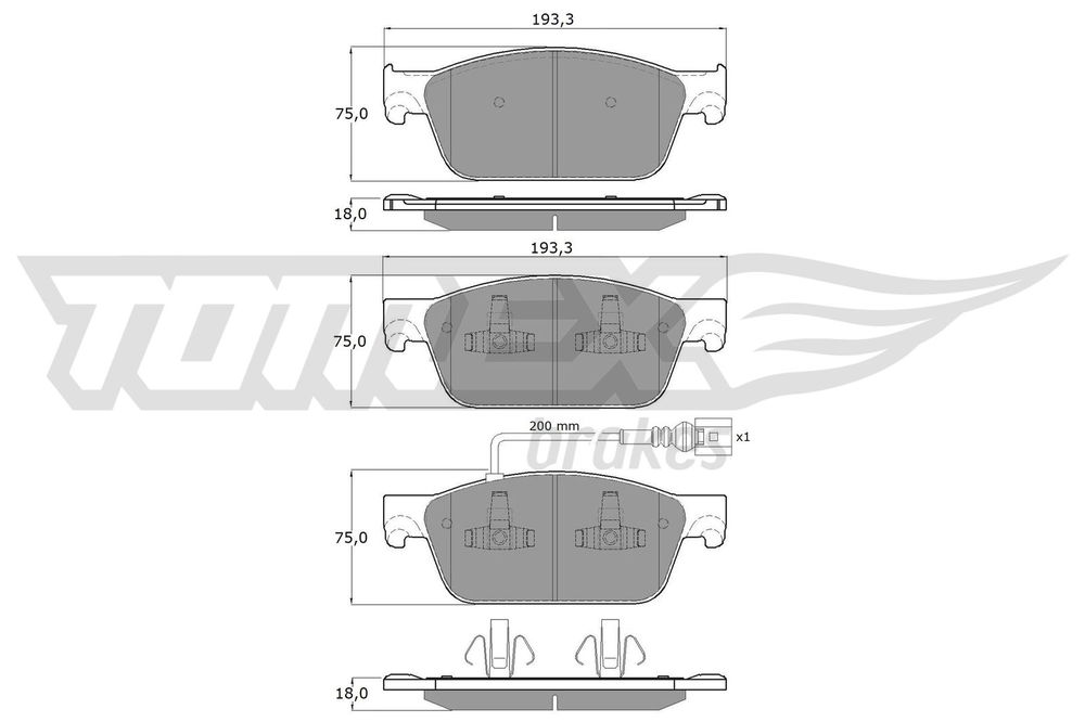 Bremsbelagsatz, Scheibenbremse Vorderachse TOMEX Brakes TX 16-46 von TOMEX Brakes