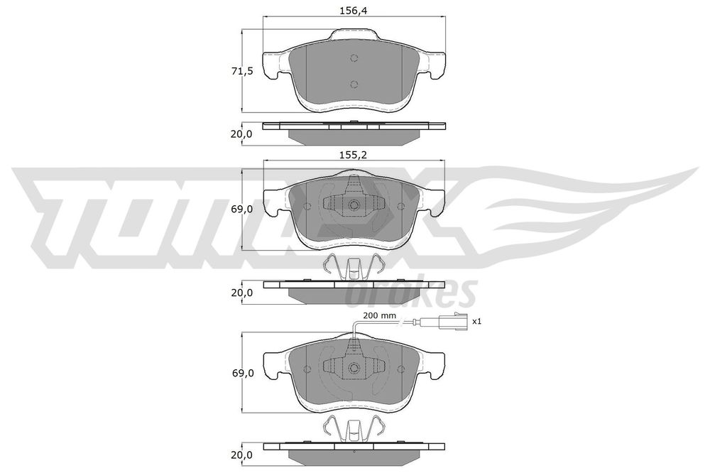 Bremsbelagsatz, Scheibenbremse Vorderachse TOMEX Brakes TX 16-63 von TOMEX Brakes