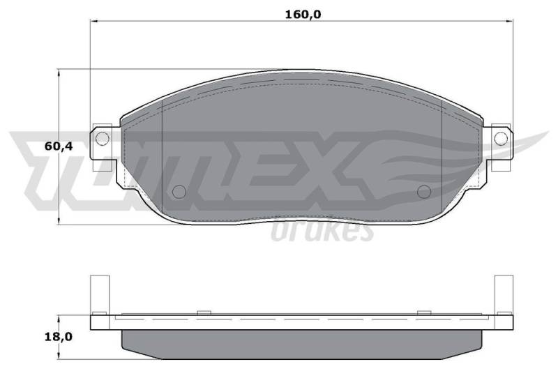 Bremsbelagsatz, Scheibenbremse Vorderachse TOMEX Brakes TX 17-04 von TOMEX Brakes