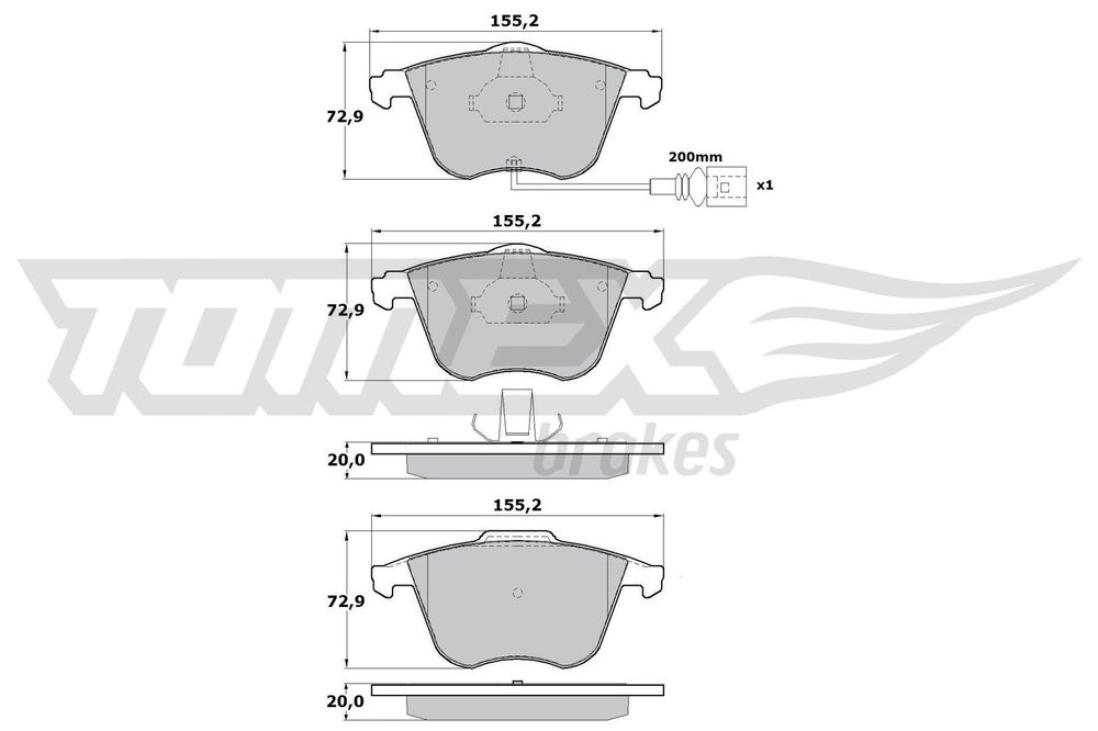 Bremsbelagsatz, Scheibenbremse Vorderachse TOMEX Brakes TX 17-12 von TOMEX Brakes