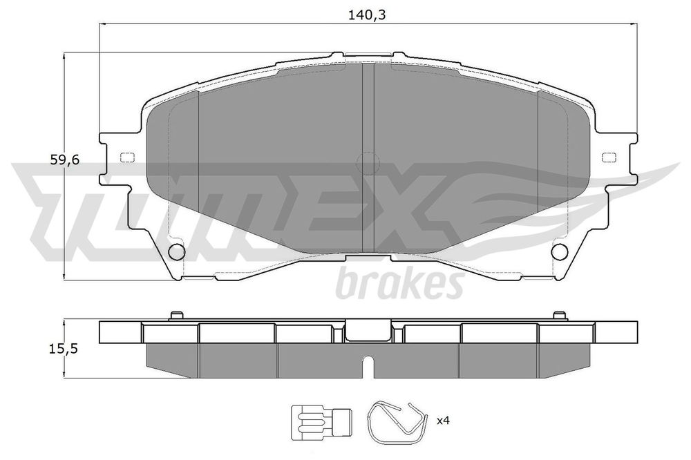 Bremsbelagsatz, Scheibenbremse Vorderachse TOMEX Brakes TX 17-41 von TOMEX Brakes