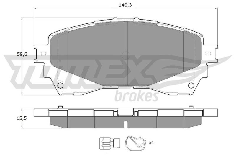 Bremsbelagsatz, Scheibenbremse Vorderachse TOMEX Brakes TX 17-41 von TOMEX Brakes