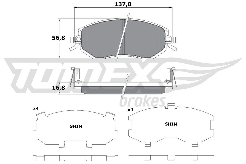 Bremsbelagsatz, Scheibenbremse Vorderachse TOMEX Brakes TX 17-65 von TOMEX Brakes