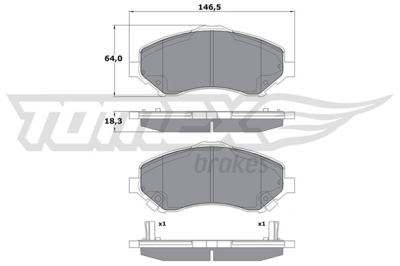 Bremsbelagsatz, Scheibenbremse Vorderachse TOMEX Brakes TX 17-67 von TOMEX Brakes