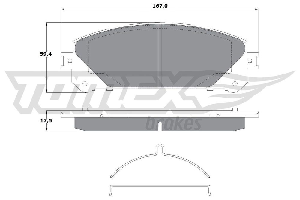 Bremsbelagsatz, Scheibenbremse Vorderachse TOMEX Brakes TX 17-80 von TOMEX Brakes