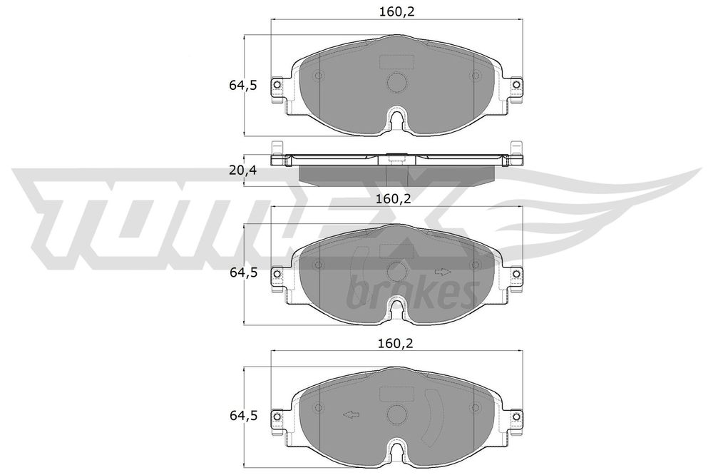 Bremsbelagsatz, Scheibenbremse Vorderachse TOMEX Brakes TX 18-05 von TOMEX Brakes