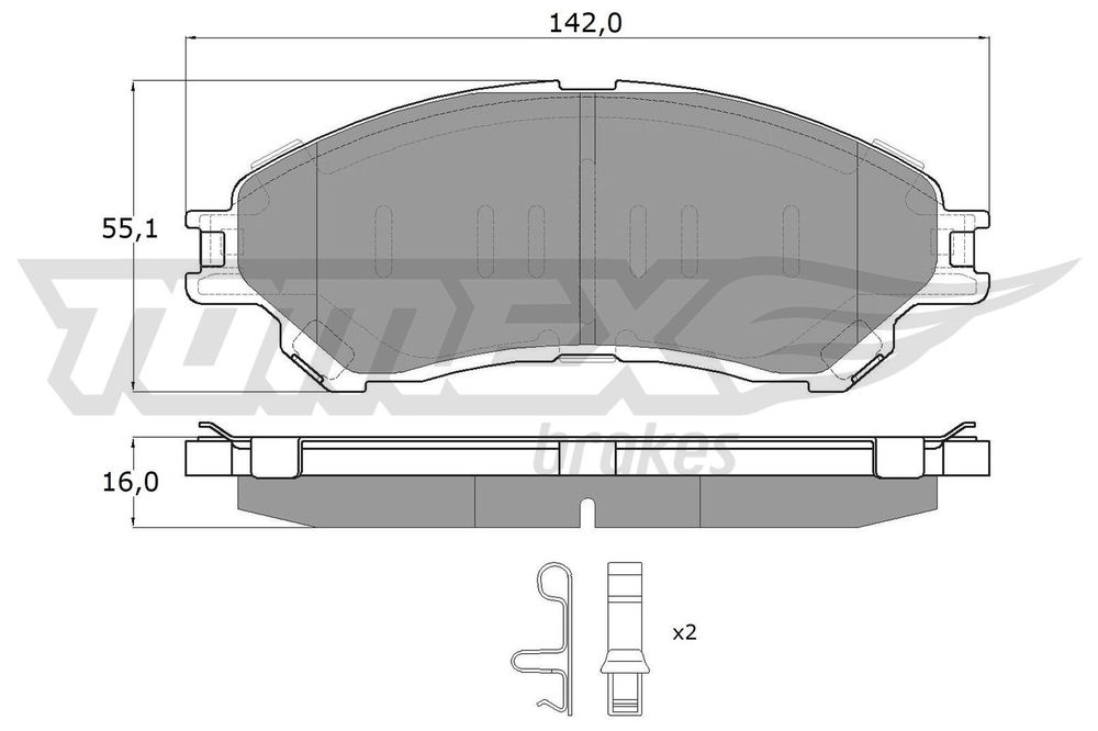 Bremsbelagsatz, Scheibenbremse Vorderachse TOMEX Brakes TX 18-13 von TOMEX Brakes