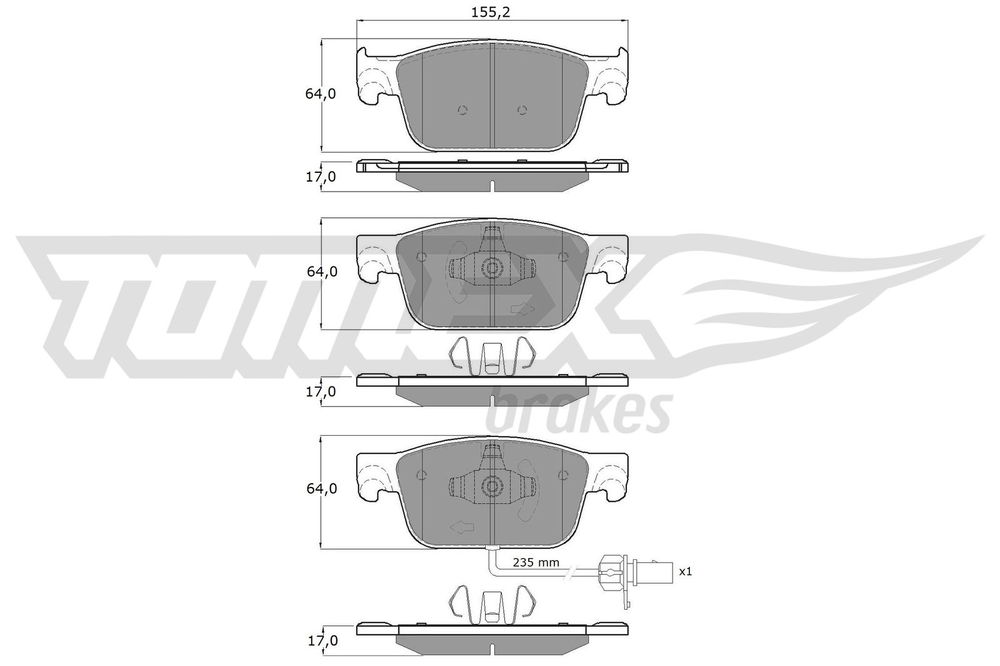 Bremsbelagsatz, Scheibenbremse Vorderachse TOMEX Brakes TX 18-21 von TOMEX Brakes