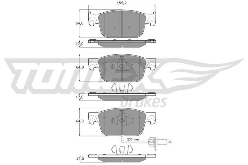 Bremsbelagsatz, Scheibenbremse Vorderachse TOMEX Brakes TX 18-21 von TOMEX Brakes