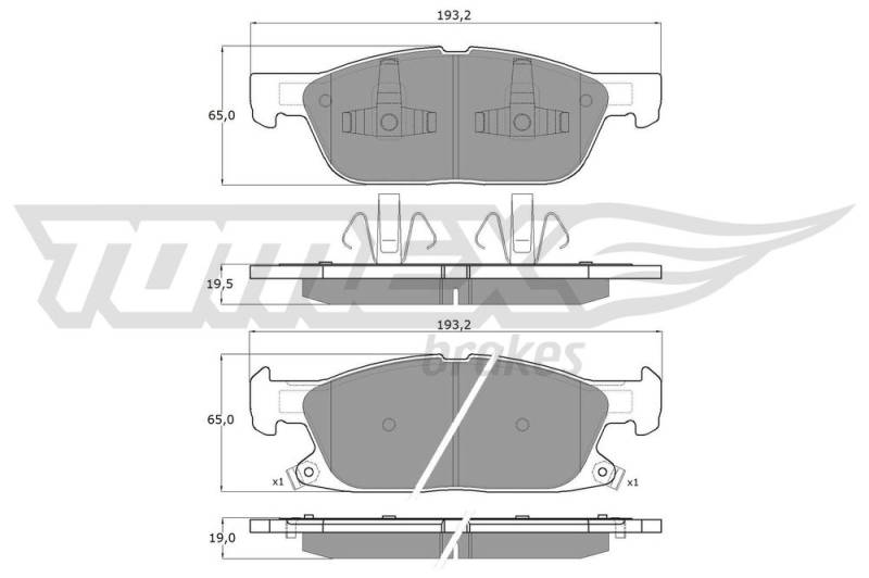 Bremsbelagsatz, Scheibenbremse Vorderachse TOMEX Brakes TX 18-39 von TOMEX Brakes