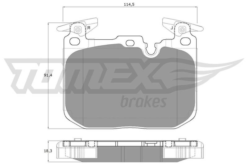 Bremsbelagsatz, Scheibenbremse Vorderachse TOMEX Brakes TX 18-48 von TOMEX Brakes